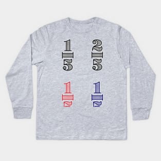 One Fifth, Two Fifth, Red Fifth, Blue Fifth Kids Long Sleeve T-Shirt